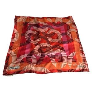 Diane Von Furstenberg Vibrant Red and Pink Scarf